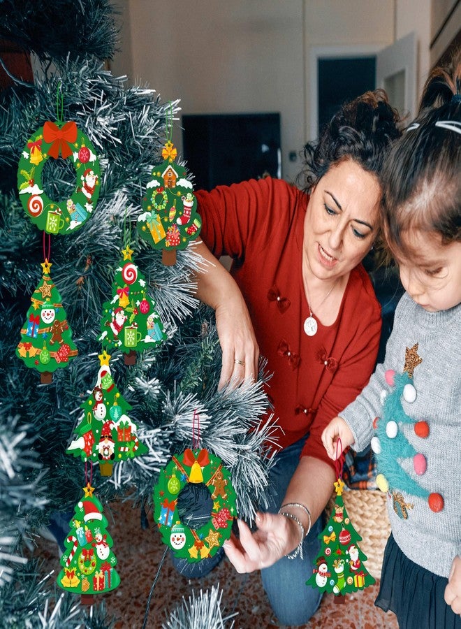 80UncleKimby 60pcs Christmas Crafts for Kids - DIY Xmas Tree Wreath Ornaments with Sticker Kits - Set for Holiday Decorations, Party Favors, and Classroom Activities - Image 3